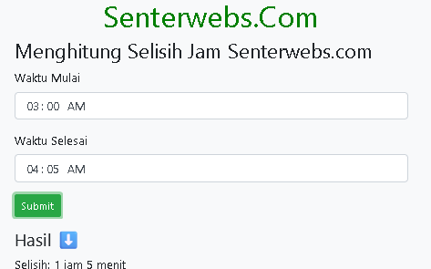 Menghitung Selisih Jam Di Textbox Dengan Javascirpt